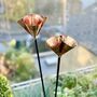 Pair Of Copper Cone Flower Garden Stakes Ltzaf146, thumbnail 1 of 8