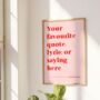 Personalised Quote Print Pink And Red, thumbnail 7 of 7