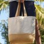 Personalised Canvas Jute Large Tote Beach Shoulder Bag, thumbnail 1 of 6