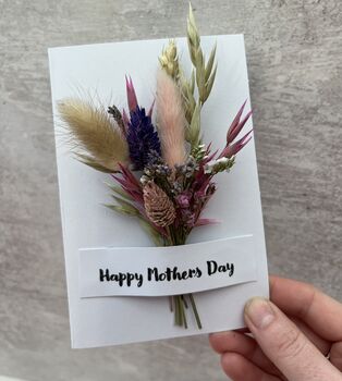 Mothers Day Card With A Posy Of Dried Flowers, 2 of 6