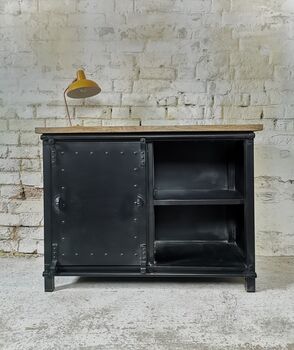 Reclaimed Iron And Wood Top Sideboard, 4 of 5