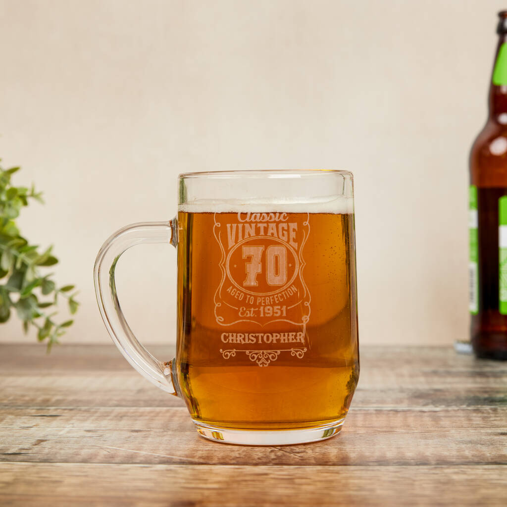 Personalised 70th Birthday Pint Glass, 1 of 8