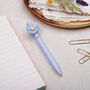 Light Blue Ballpoint Pen With Daisy Flower, thumbnail 1 of 4
