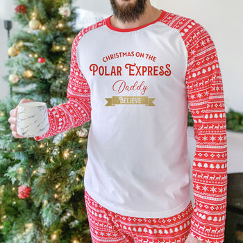 Personalised Family Christmas Pyjamas Polar Express, 5 of 7