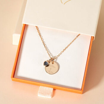 Personalised Message And Heart Birthstone Necklace, 3 of 6