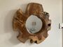 50cm Handcrafted Teak Root Tree Slice Mirror, thumbnail 1 of 9