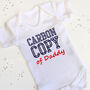 Personalised Carbon Copy Babygrow, thumbnail 1 of 9