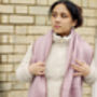 Pink Top Stitch Edge Warm Wool Blend Wrap Scarf, thumbnail 2 of 8