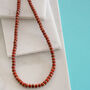 Mens Red Jasper Bead Necklace, thumbnail 1 of 3