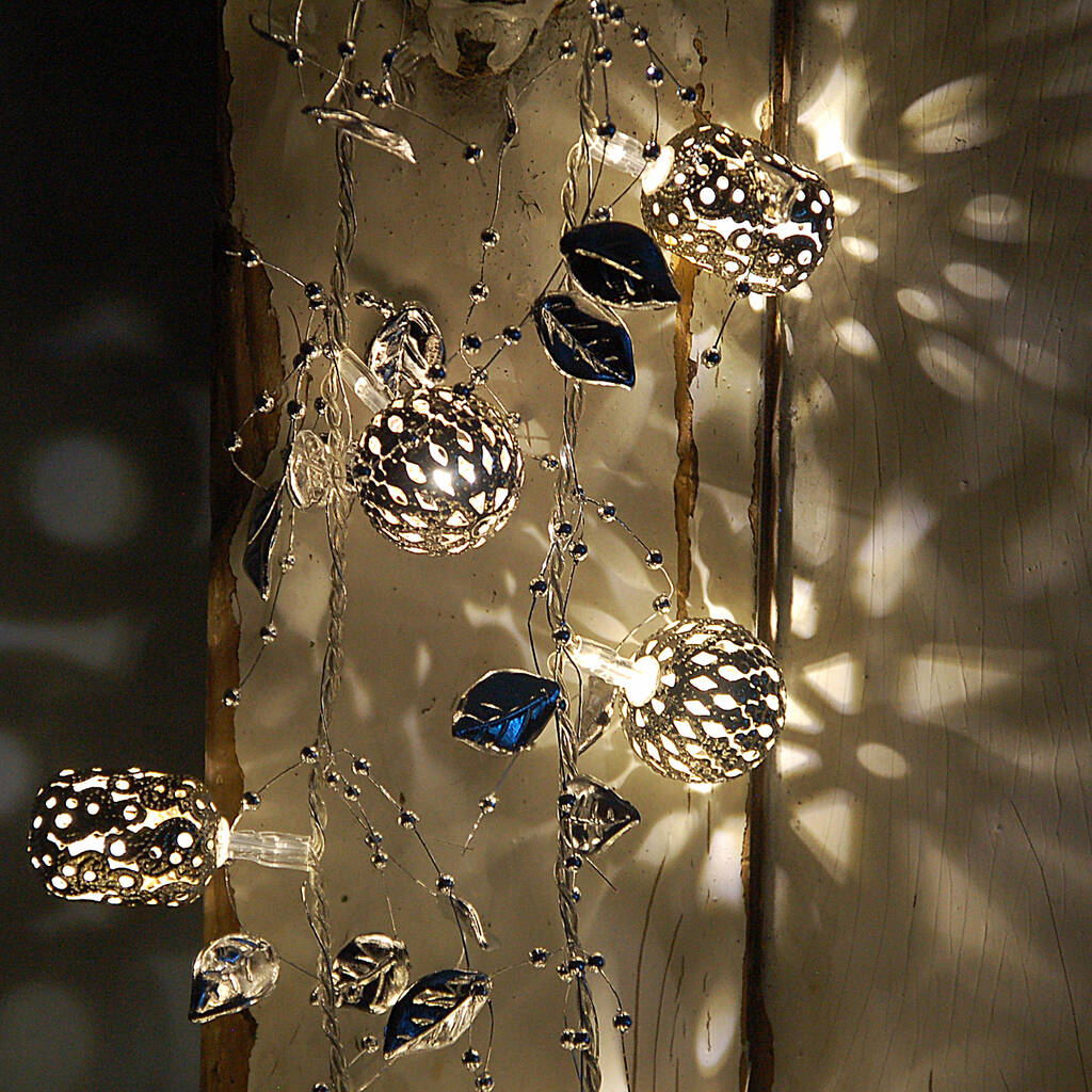 Silver Moroccan Lantern Fairy Lights By Primrose & Plum