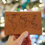 Personalised Leather Passport Holder With World Map, thumbnail 10 of 12