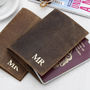 Personalised Mr And Mrs Leather Passport Holder Set, thumbnail 3 of 6