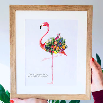 Fruity Flamingo Illustrated Print, 2 of 7