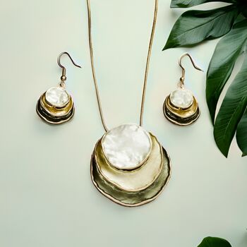 Boho Round Shape Earrings And Pendant Necklace Gift Set, 2 of 4