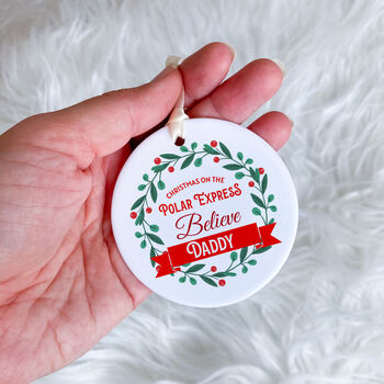 Personalised Christmas Believe On The Polar Express Ornament, 5 of 7
