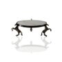 Round Brass Tray With Three Horse Base Mirrored Surface, thumbnail 4 of 6