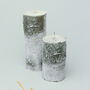 G Decor Scandinavian Hand Finished Birch Tree Pillar Candle Woodland Nordic Minimalist Decor, thumbnail 1 of 3