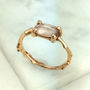 Rose Cut Peach Sapphire Twig Engagement Ring, thumbnail 2 of 5