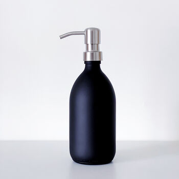 Matt Black Glass Bottle With Silver Metal Pump, 7 of 9