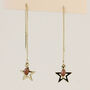 Simple Star Threader Chain Earrings, thumbnail 1 of 3