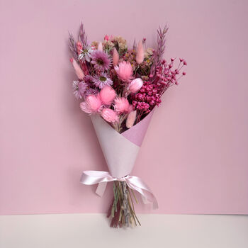 Mini Pink Dried Flower Arrangement With Daisies, 4 of 5