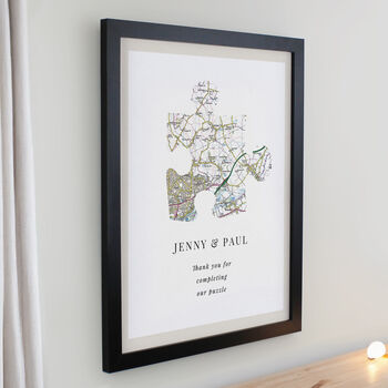 Anniversary Gifts Personalised Jigsaw Map Location Print, 2 of 9