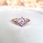 Square Amethyst Ring In Silver And Rose Gold Vermeil, thumbnail 3 of 12