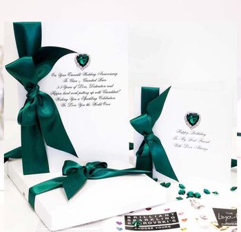 Bedazzled Personalised Emerald Wedding Anniversary Card, 2 of 7