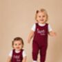 Personalised 1st And 2nd Birthday Embroidered Baby Dungarees, thumbnail 3 of 9