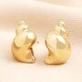 Stainless Steel Comb Shell Stud Earrings In Gold, thumbnail 1 of 4