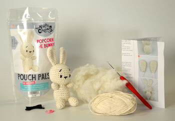 Pouch Pals Popcorn The Bunny Crochet Kit, 3 of 3