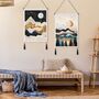 Set Of Two Mountain Tapestries Wall Hanging Decoration, thumbnail 3 of 7