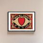 Arundel Tomb Retro Love Heart A3 Print, thumbnail 1 of 4