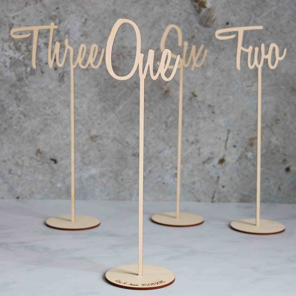 Wooden Table Numbers Wedding