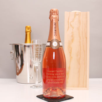 Engraved Bottle Of Rose Champagne, 3 of 7