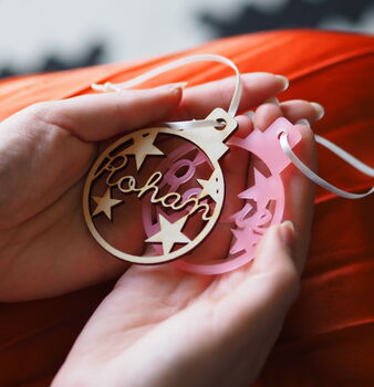 Personalised Star Christmas Bauble Decoration, 10 of 12