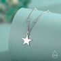 Sterling Silver Delicate Star Pendant Necklace With A Satellite Chain, thumbnail 4 of 11