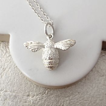 Sterling Silver Bee Necklace, 4 of 9