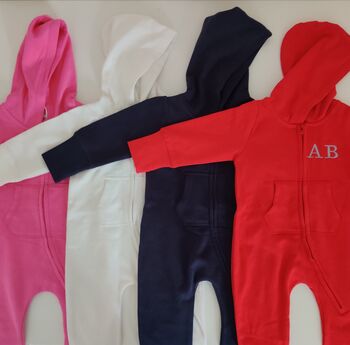Personalised Baby Toddler Hooded Cotton Onesie, 3 of 12