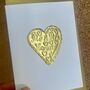 Handmade Personalised Gold Foil Mr And Mrs Wedding Card, thumbnail 5 of 7