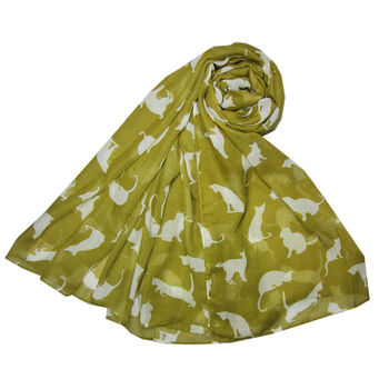 Colourful Cat Print Scarf, 7 of 10