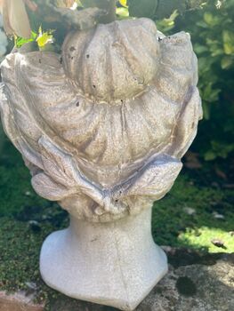 Ladies Head Planter 21cm Stone Effect Bust Flowerpot, 6 of 9