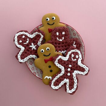 Gingerbread Biscuit Christmas Crochet Kit, 2 of 8