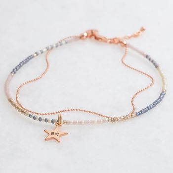 Personalised Layered Beaded Anklet, 2 of 3