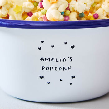 Little Hearts Personalised Popcorn Bowl, 6 of 6