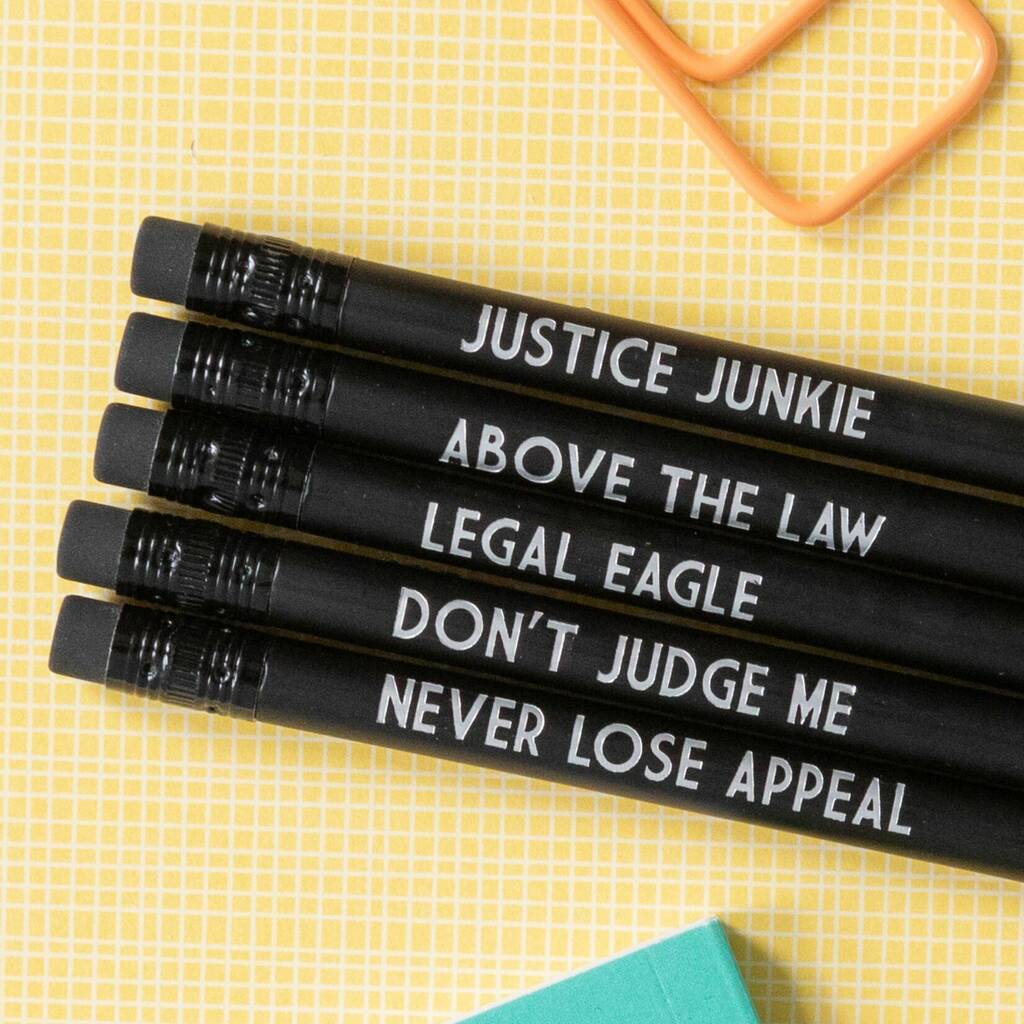 Funny Lawyer Pencil Set: Legal Eagle By Bettie Confetti |  