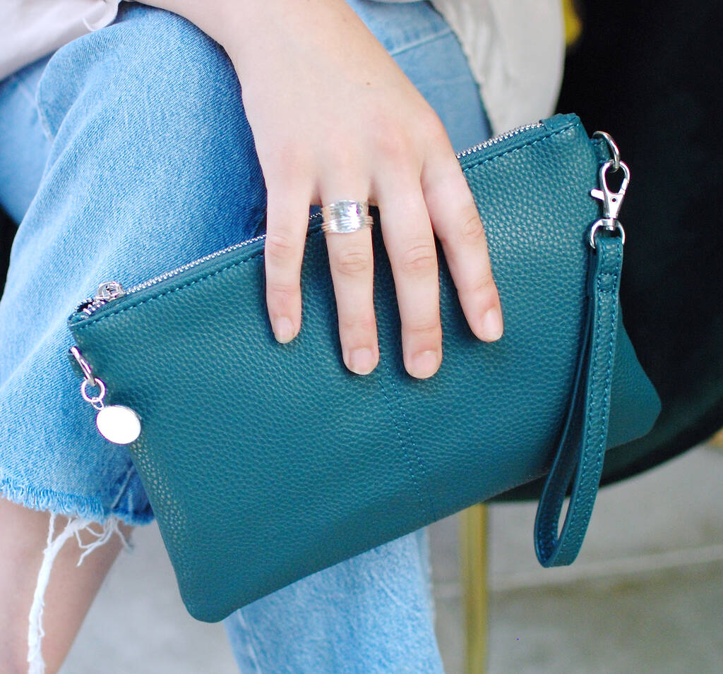 Personalised Vegan Leather Clutch Bag By Penelopetom