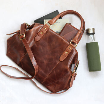Leather Shoulder Bag With Crossbody Strap, 3 of 6