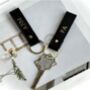 Personalised Embossed Saffiano Leather Card Holder And Keychain Gift Set, thumbnail 3 of 3