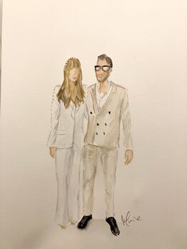 Personalised Bride And Groom Portrait In Watercolour, 5 of 7